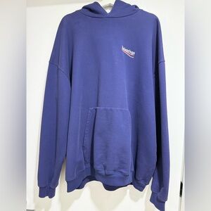 Balenciaga Men's Deep Purple Crewneck Sweatshirt with Small Logo